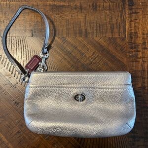 Coach Silver Wristlet Clutch